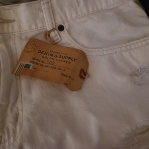 White boyfriend cut denim shorts